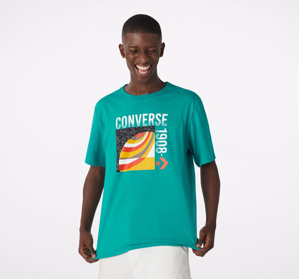 Camiseta Converse Planet 1908 Homem Verdes 015624QKO